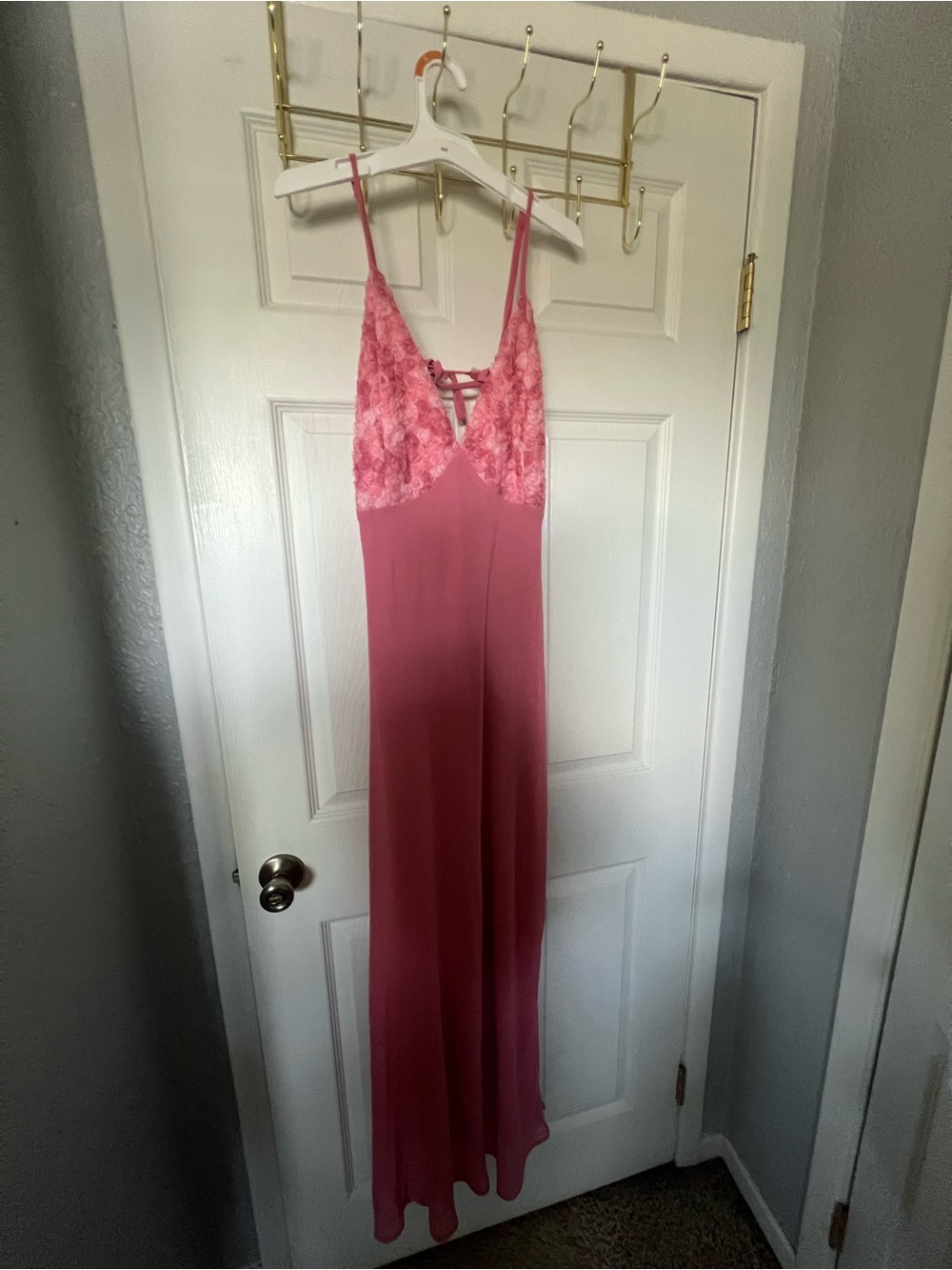 wild fable Rose Pink Lace-Trim Maxi Slip Dress